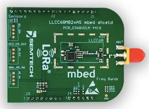Semtech的LoRa Core Mbed Shield收发器，用于智能家居应用